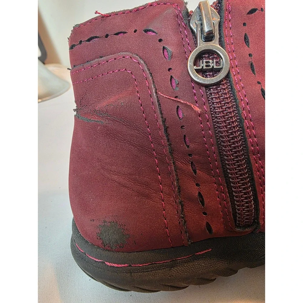 JBU by Jambu Juno Burgundy Vegan Leather Laser Cut Ankle Boots JB19JNO03 Mens 7M